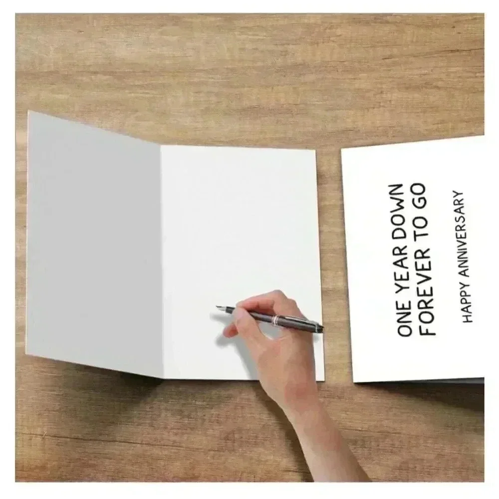 Unbranded Anniversary Card,‎ Greeting Card, One Year Down Forever To Go, Red